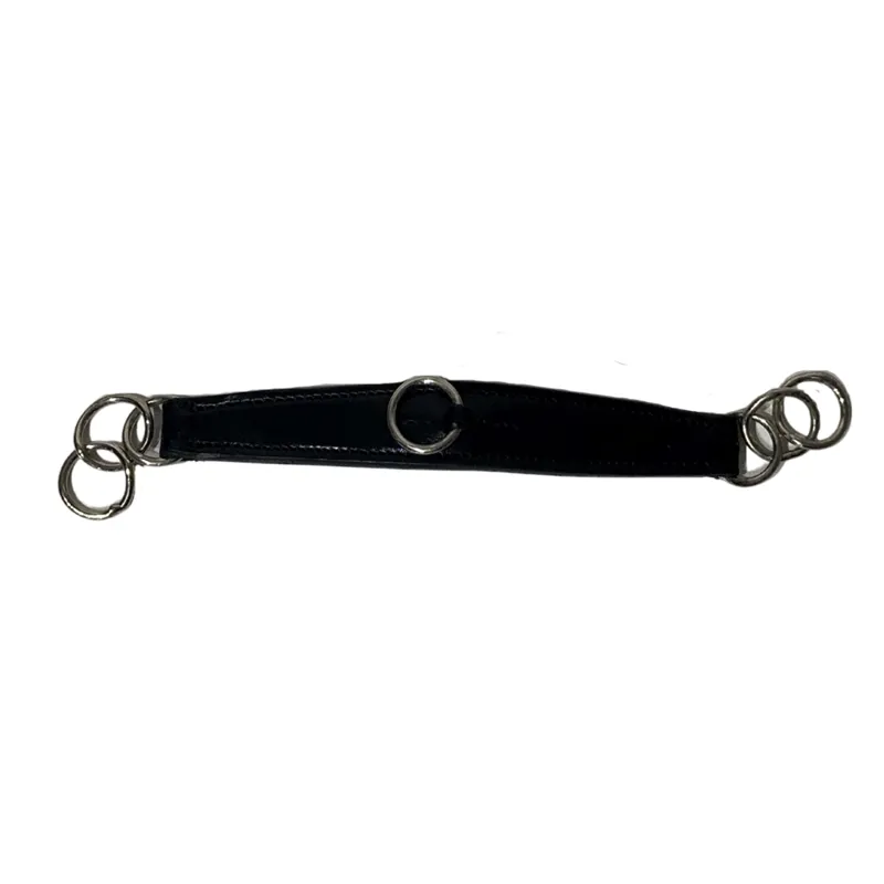 E Jeffries Leather Curb Chain Black